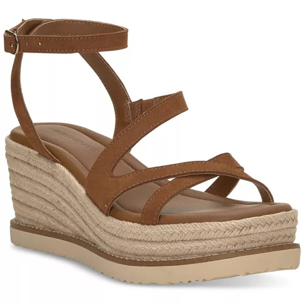 Lucky Brand brand new leather Carolina strappy espadrille wedge sandals 9.5 - Picture 2 of 9